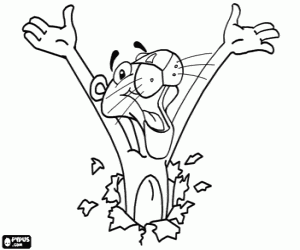 Coloriage La panthère rose drôle