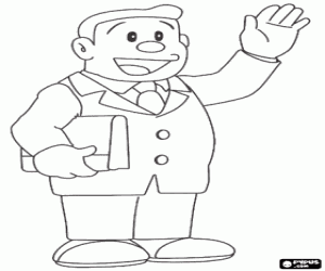 Coloriage Papa de Nobita, Nobisuke Nobi