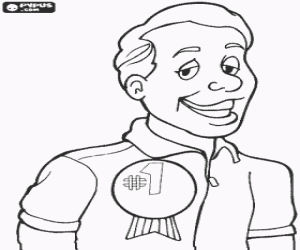 Coloriage Papa heureux avec la médaille