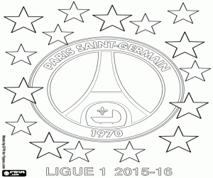 Coloriage Paris St Germain, champion de 2015-2016