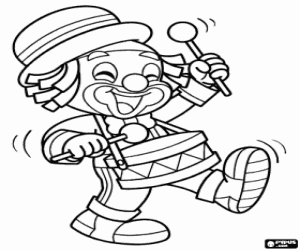 Coloriage Patatá avec un tambour