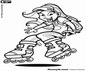 Coloriage Patins à roues