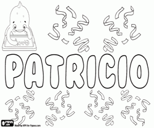 Coloriage Patricio, nom portugais et espagnol
