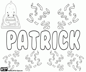 Coloriage Patrick, nom en diverses langues