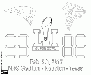 Coloriage Patriots vs Falcons, Super Bowl 2017