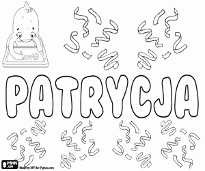 Coloriage Patrycja, nom polonais