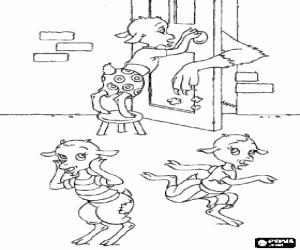 Coloriage La patte du loup avec de la farine