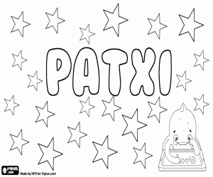 Coloriage Patxi, nom masculin basque