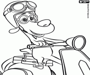 Coloriage Peabody sur sa moto