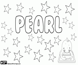 Coloriage Pearl, prénom féminin en anglais