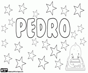 Coloriage Pedro, prénom masculin