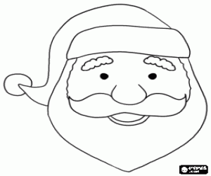 Coloriage Père Noël avec son chapeau et sa barbe