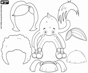 Coloriage Perruques pour Pypus