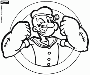 Coloriage Le personnage de Popeye le marin
