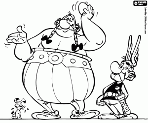 Coloriage Personnages célèbres, Astérix et Obélix