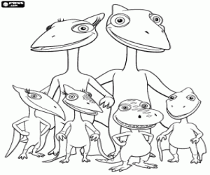 Coloriage Les personnages de Le Dino Train