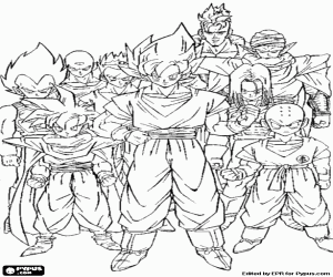Coloriage Personnages de Dragon Ball