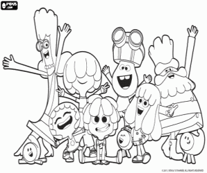 Coloriage Tous les personnages de Jelly Jamm