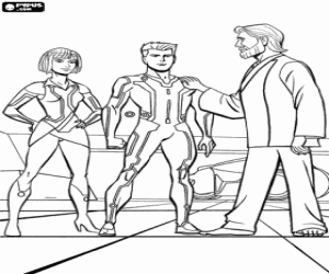 Coloriage Personnages principaux de Tron L'Héritage
