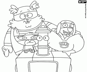 Coloriage Les Pet Squad et le robot