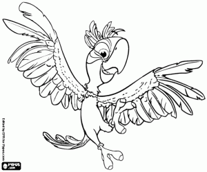 Coloriage Le petit ara Tiago, Rio 2