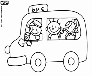Coloriage Petit autobus scolaire
