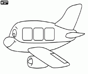 Coloriage Petit avion avec face