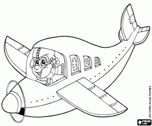 Coloriage Petit avion à hélice