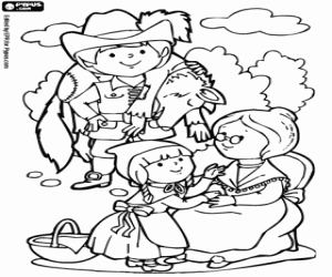 Coloriage Le Petit Chaperon rouge, les personnages
