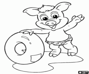 Coloriage Le petit cochon Astolfo de Cocorico