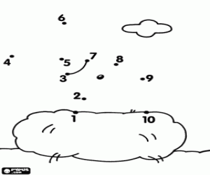 Coloriage Petit oiseau dans le nid, point à point