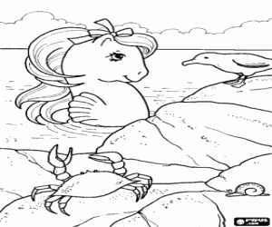 Coloriage Mon petit poney au bord de la mer
