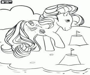 Coloriage Mon petit poney sur la plage