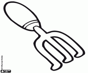 Coloriage Petit râteau à travailler dans le jardin