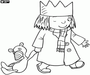Coloriage La petite princesse en hiver