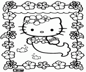 Coloriage La petite sirène Hello Kitty