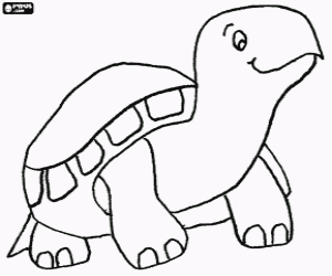Coloriage Petite tortue souriante