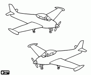 Coloriage Deux petites avions légers