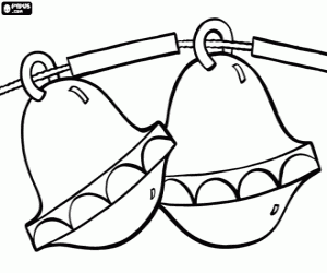 Coloriage Deux petites cloches de Noël