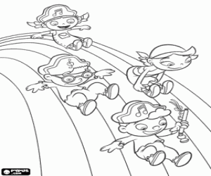 Coloriage Petits Einstein et l'arc-en-ciel