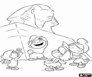 Coloriage Les Petits Einsteins et le Sphinx