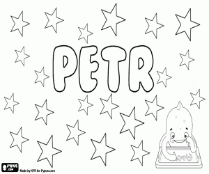Coloriage Petr, nom tchèque pour garçon