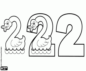 Coloriage Phases du numéro deux et le cygne