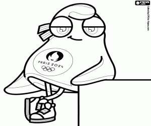 Coloriage Phryge Olympique, mascotte de Paris 2024