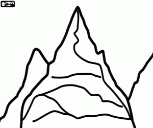 Coloriage Pics ou haute montagne