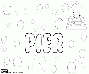 Coloriage Pier, nom pour enfant