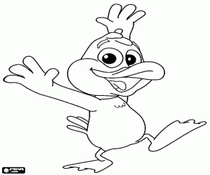 Coloriage Piero le canard, un personnage de Calimero