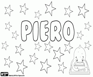 Coloriage Piero, nom italien pour garçon