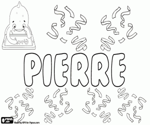 Coloriage Pierre, nom masculin français