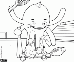Coloriage La pieuvre sportive Pypus
